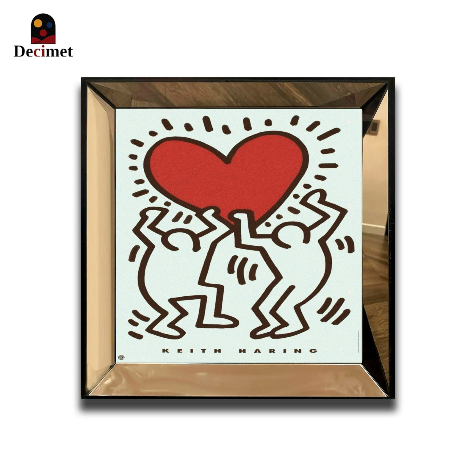 Tranh Khung Gương Trà Heart 