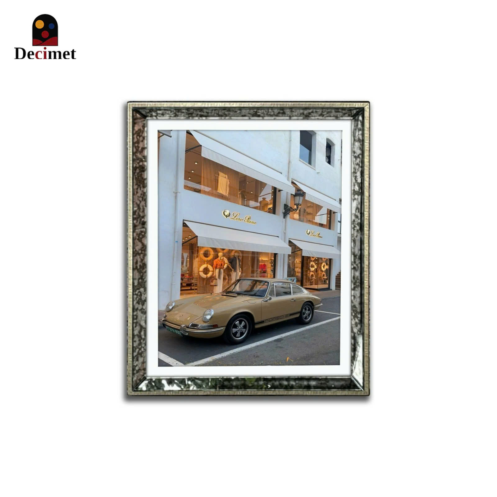 Tranh Khung Gương Loang Porsche 911 Classic