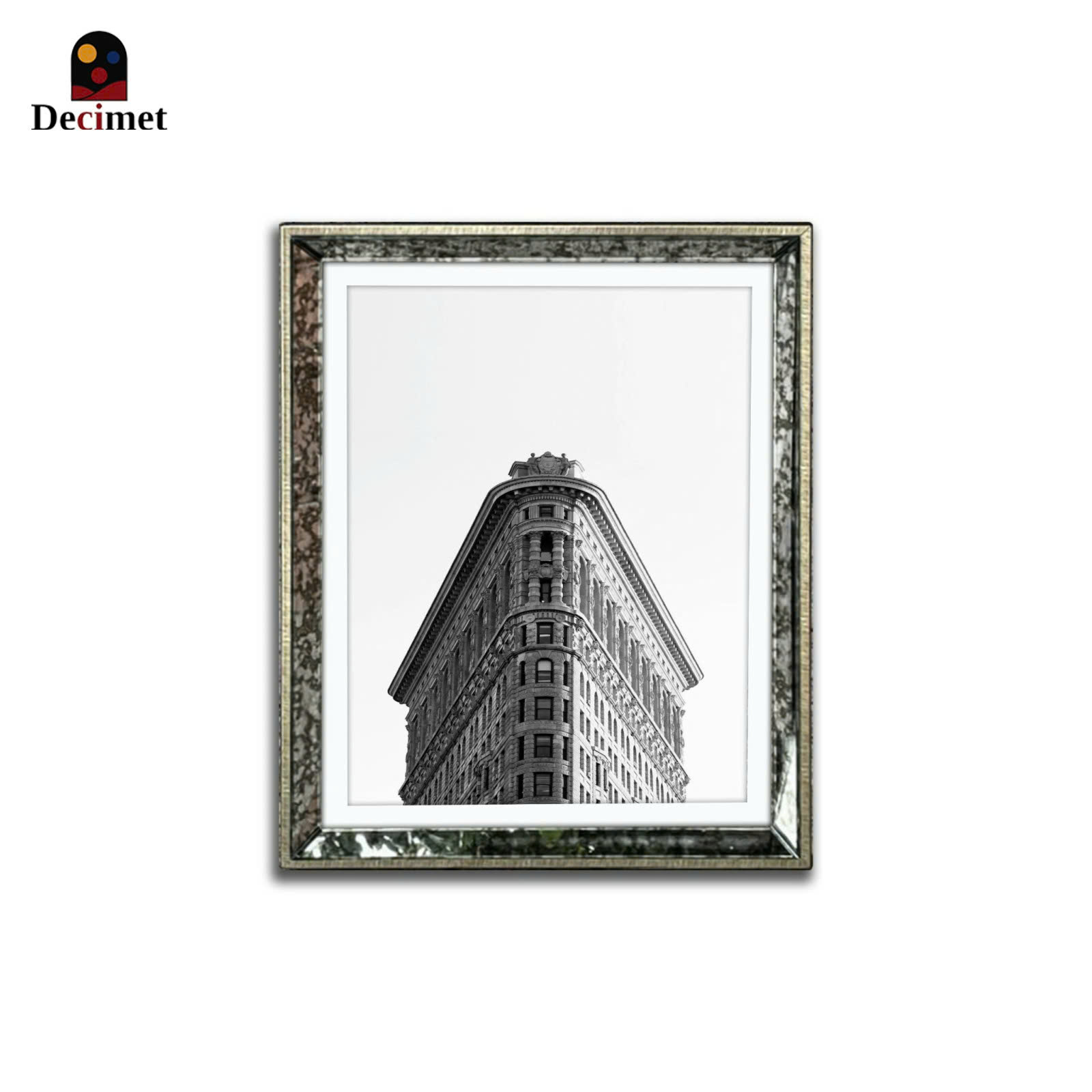 Tranh Khung Gương Loang Building Flatriron