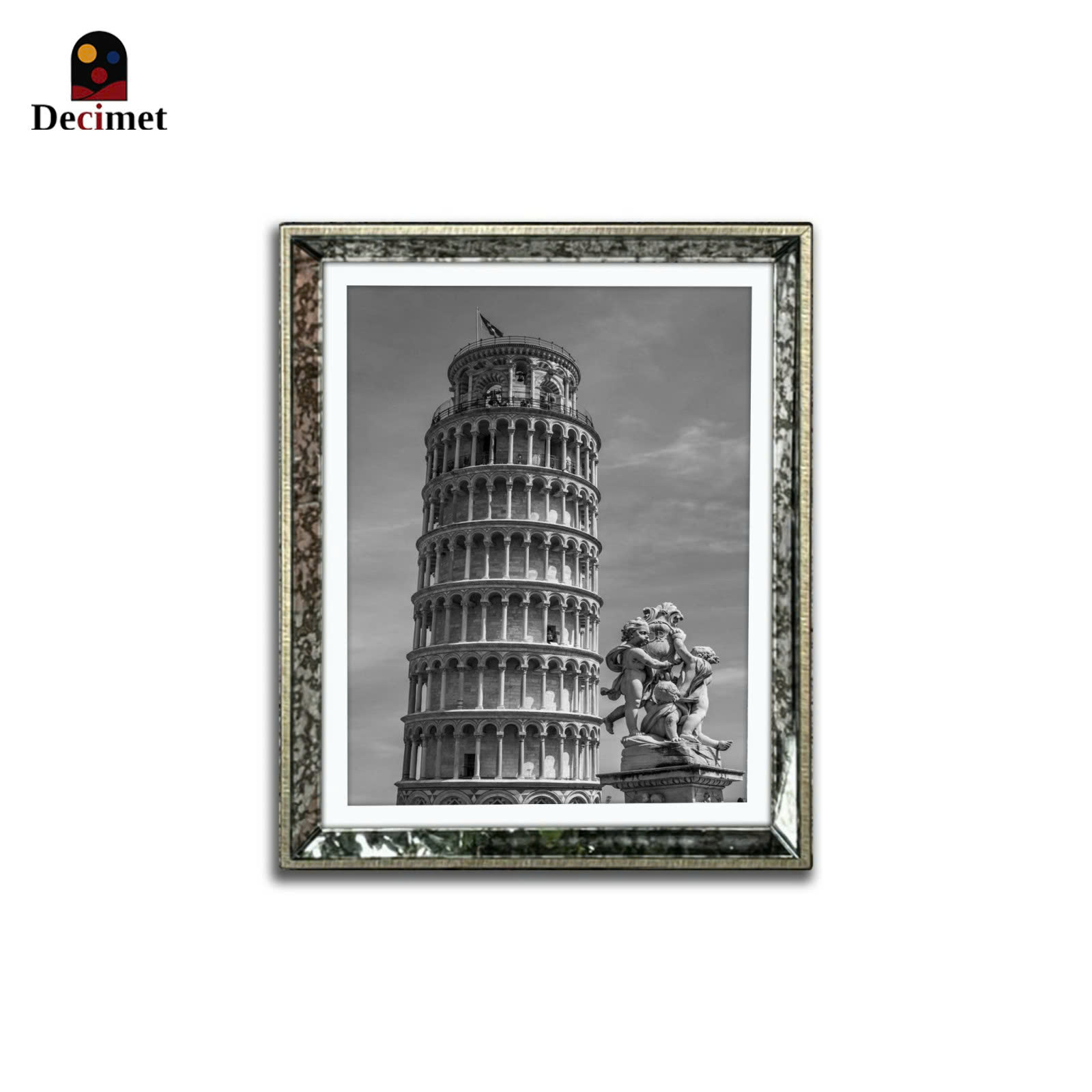 Tranh Khung Gương Loang Leaning Pisa