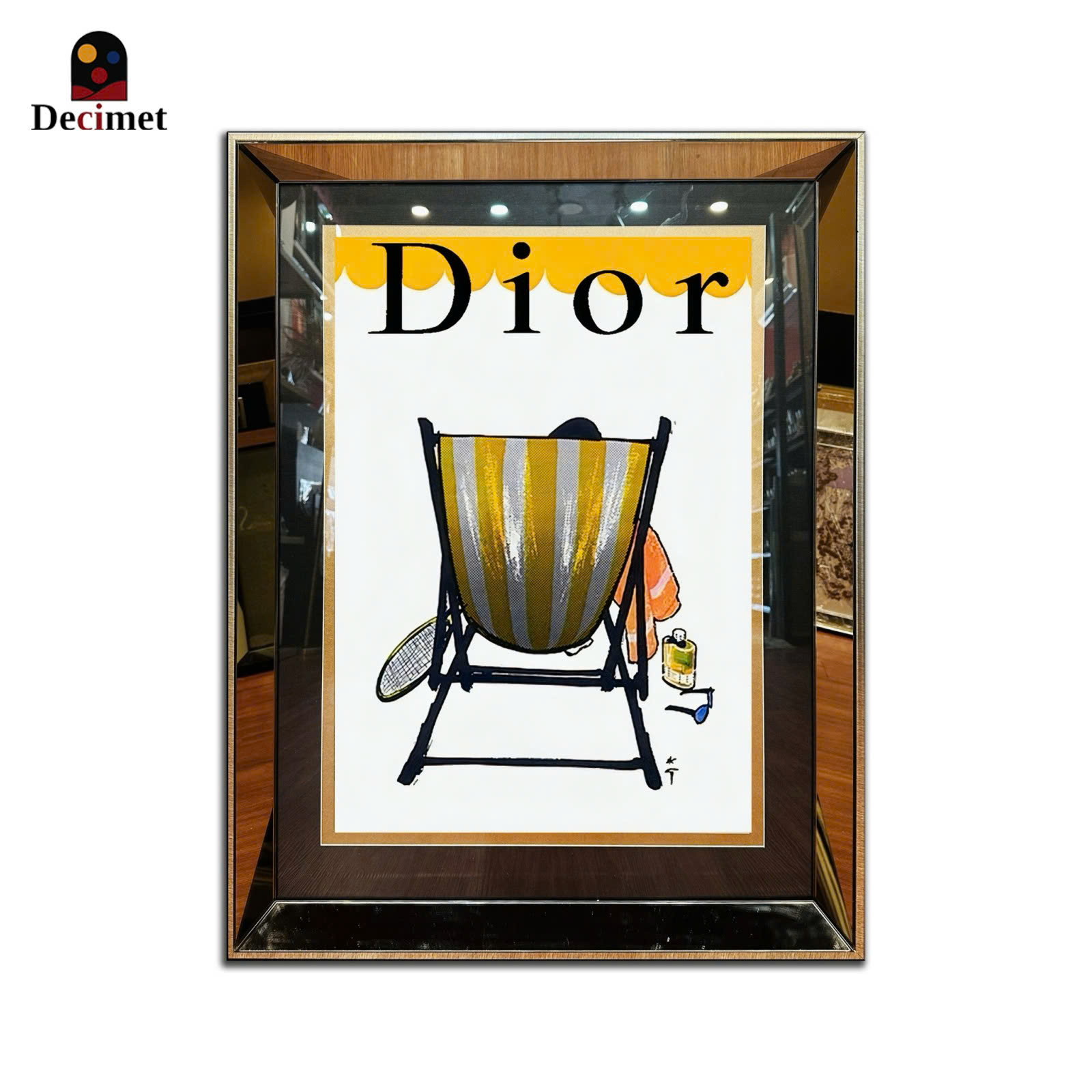 Tranh Khung Gương Trà Dior Vintage No.1