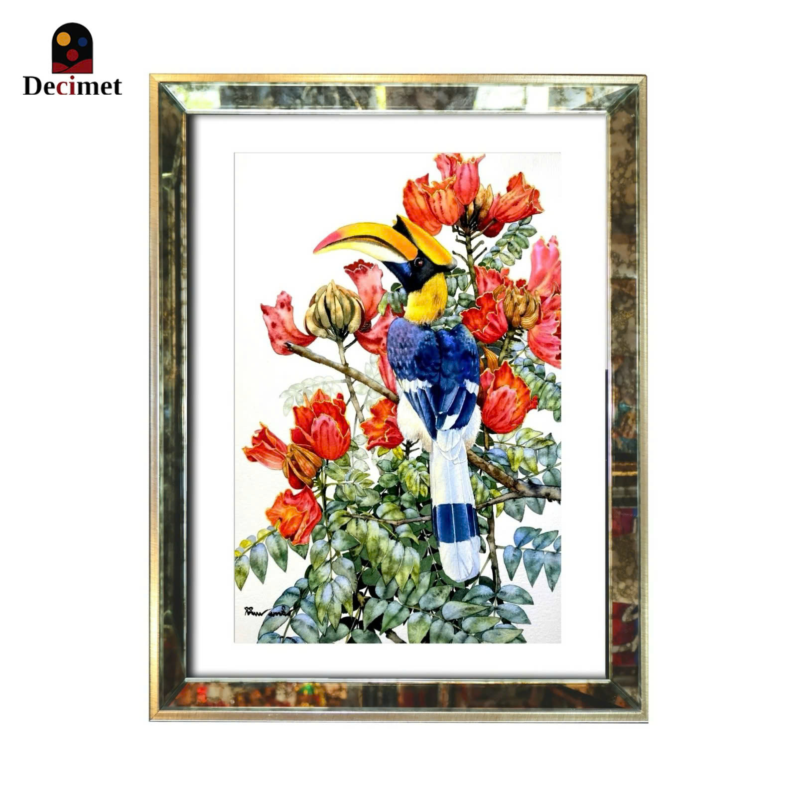 The Great Hornbill Mirror Frame Painting