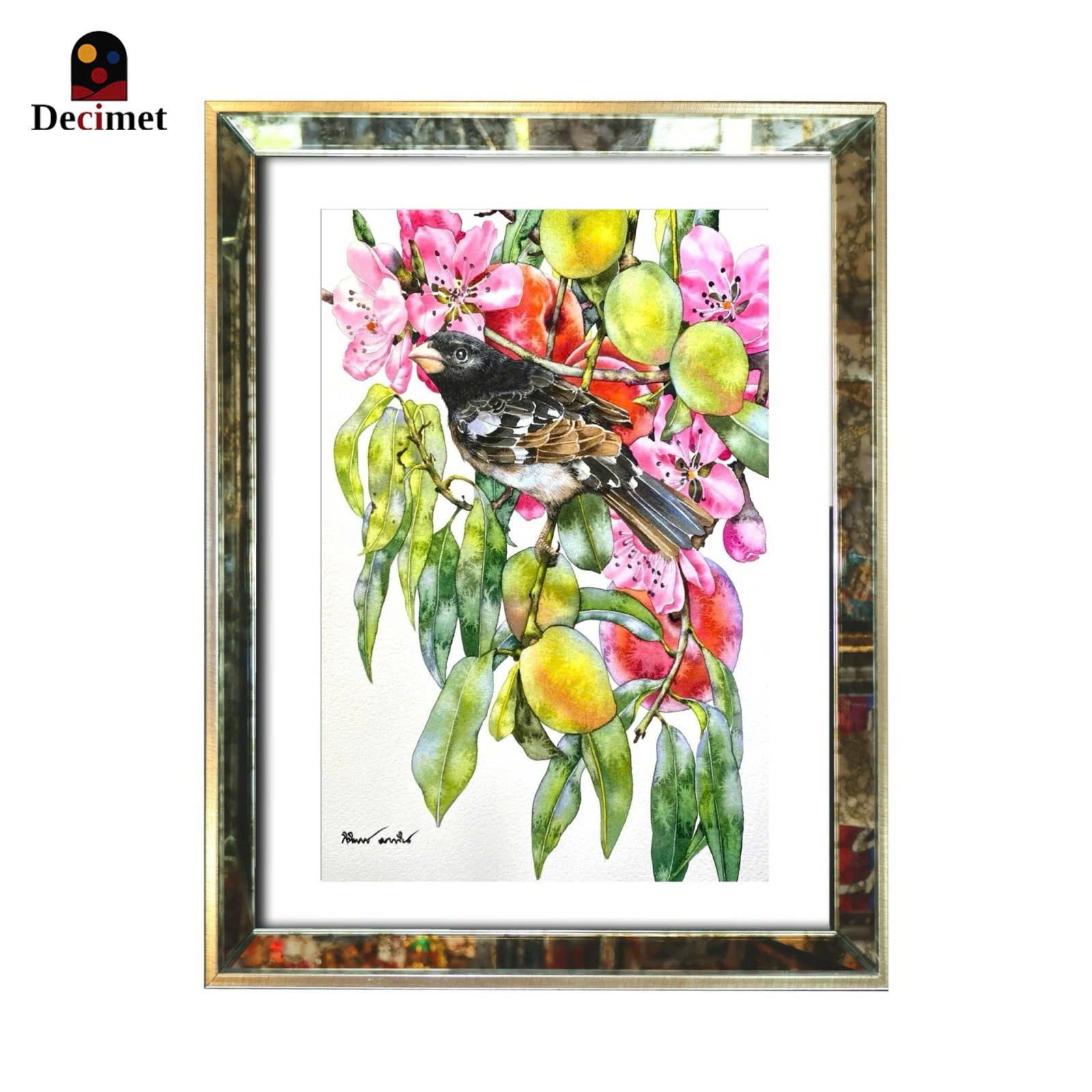 Reed Lark Mirror Frame Painting