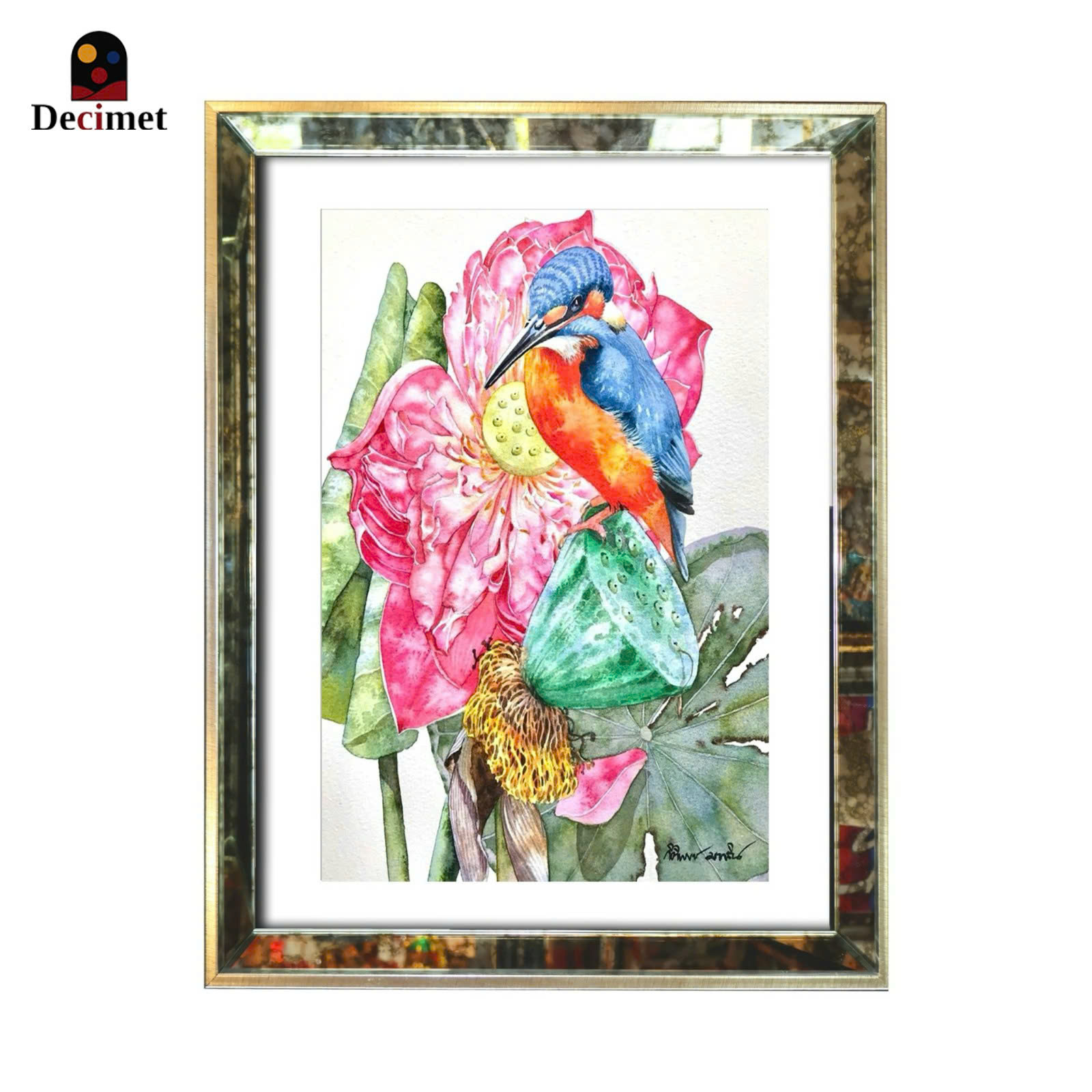 The Flowers And Birds Mirror Frame Painting