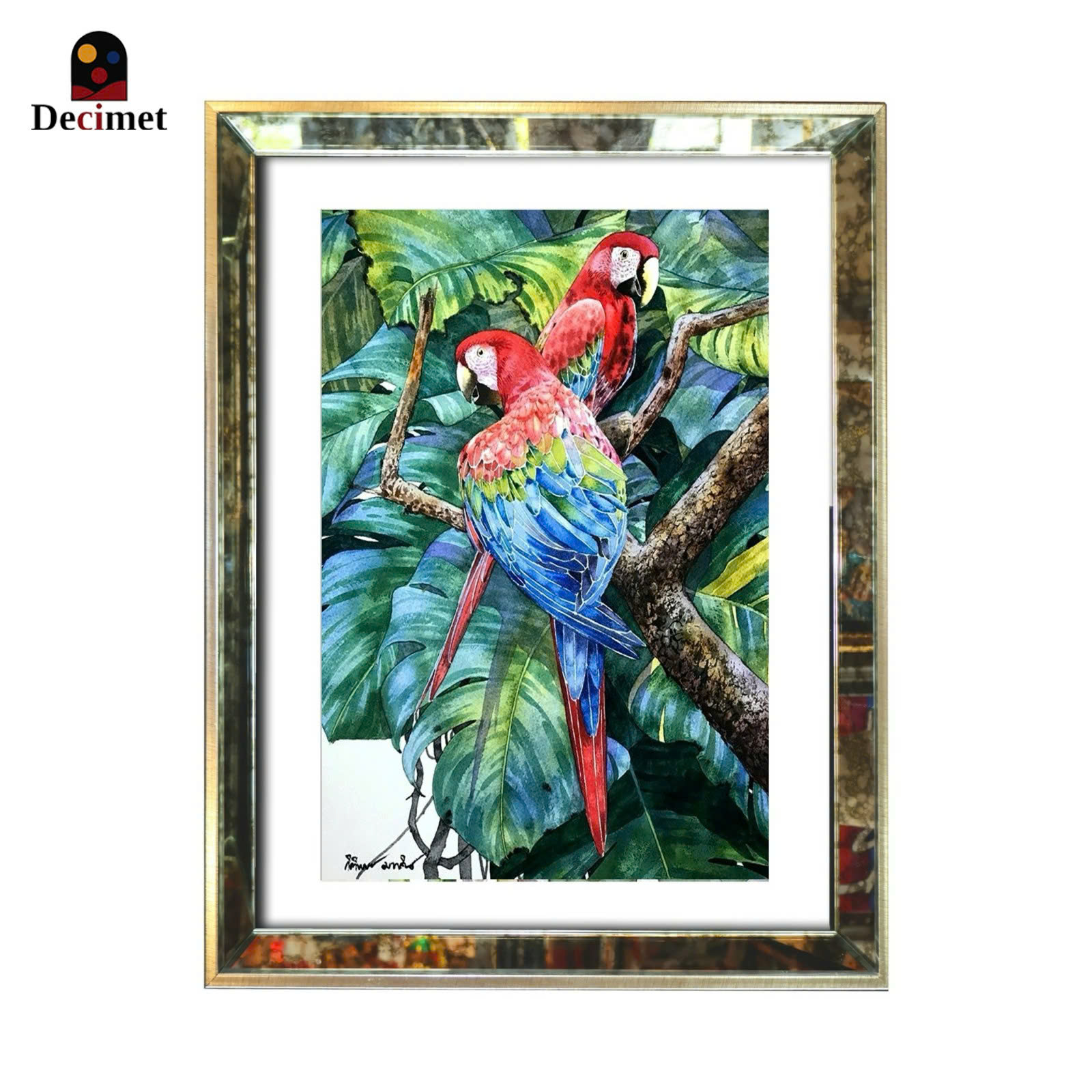 Mirror Frame Painting 2 Scarlet Macaw