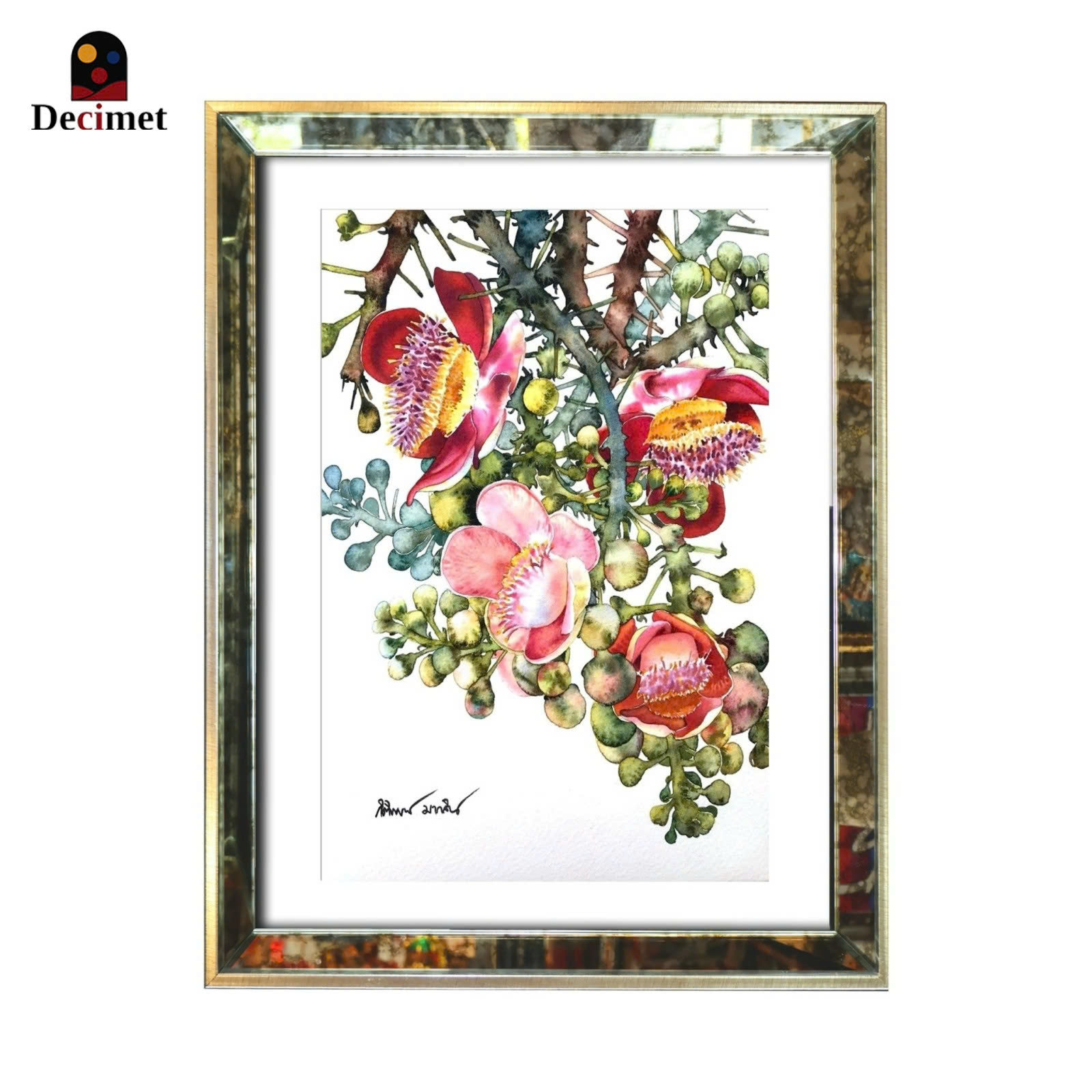 Sala Flower Mirror Frame Painting