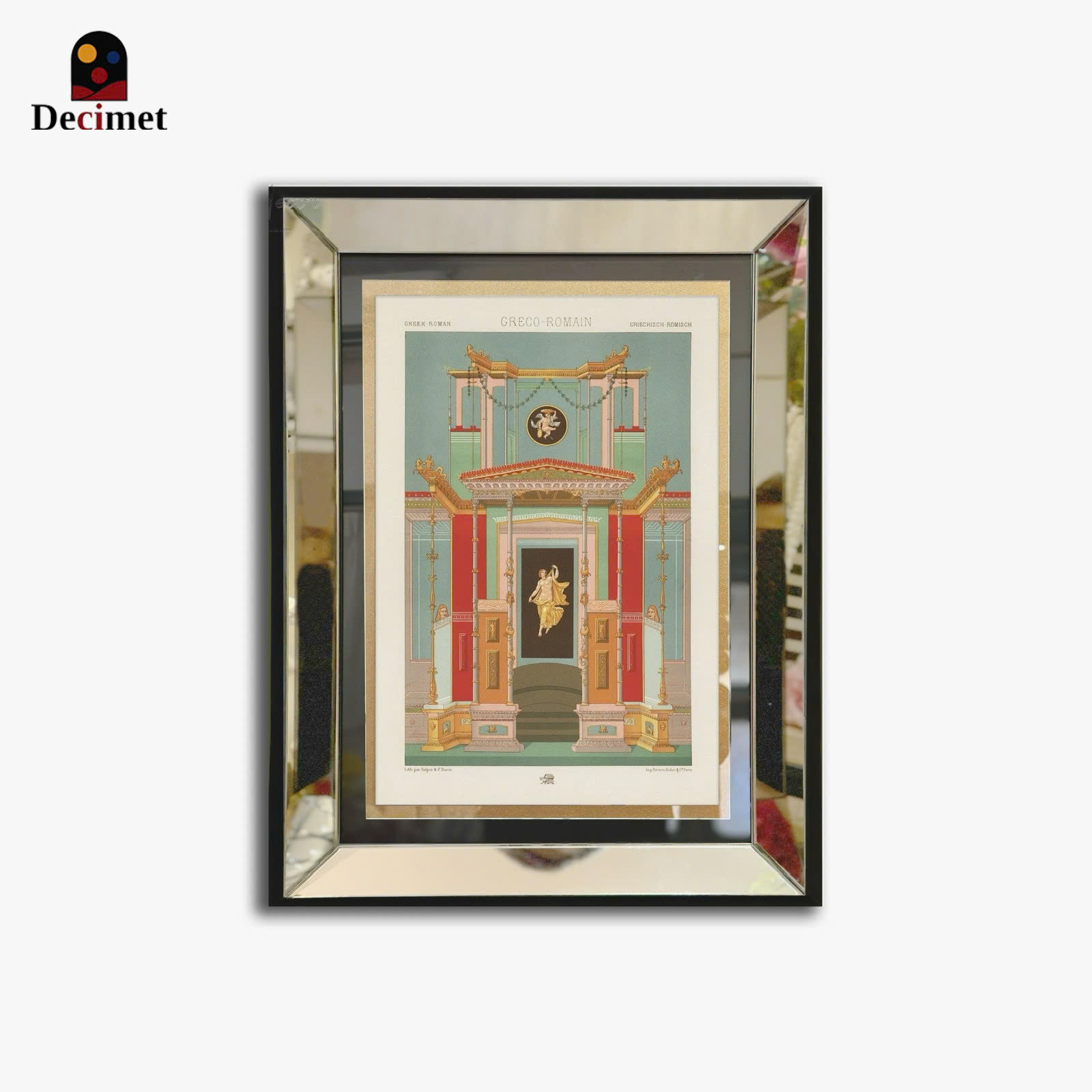 Greco-Roman Silver Mirror Frame Painting