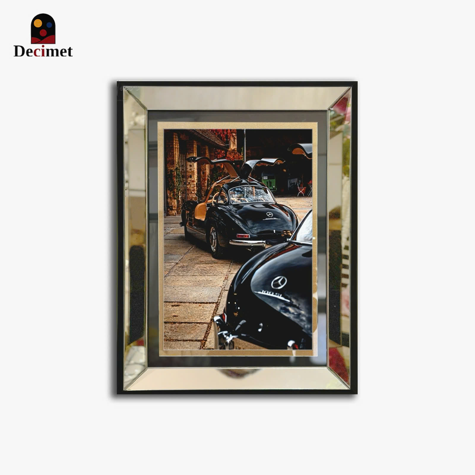 Santo x Mercedes Benz Silver Mirror Frame Painting