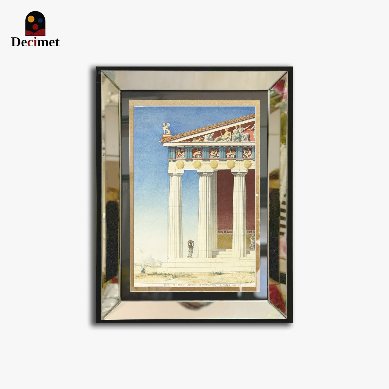 Greek Mythology Art Print with Silver Mirror Frame
