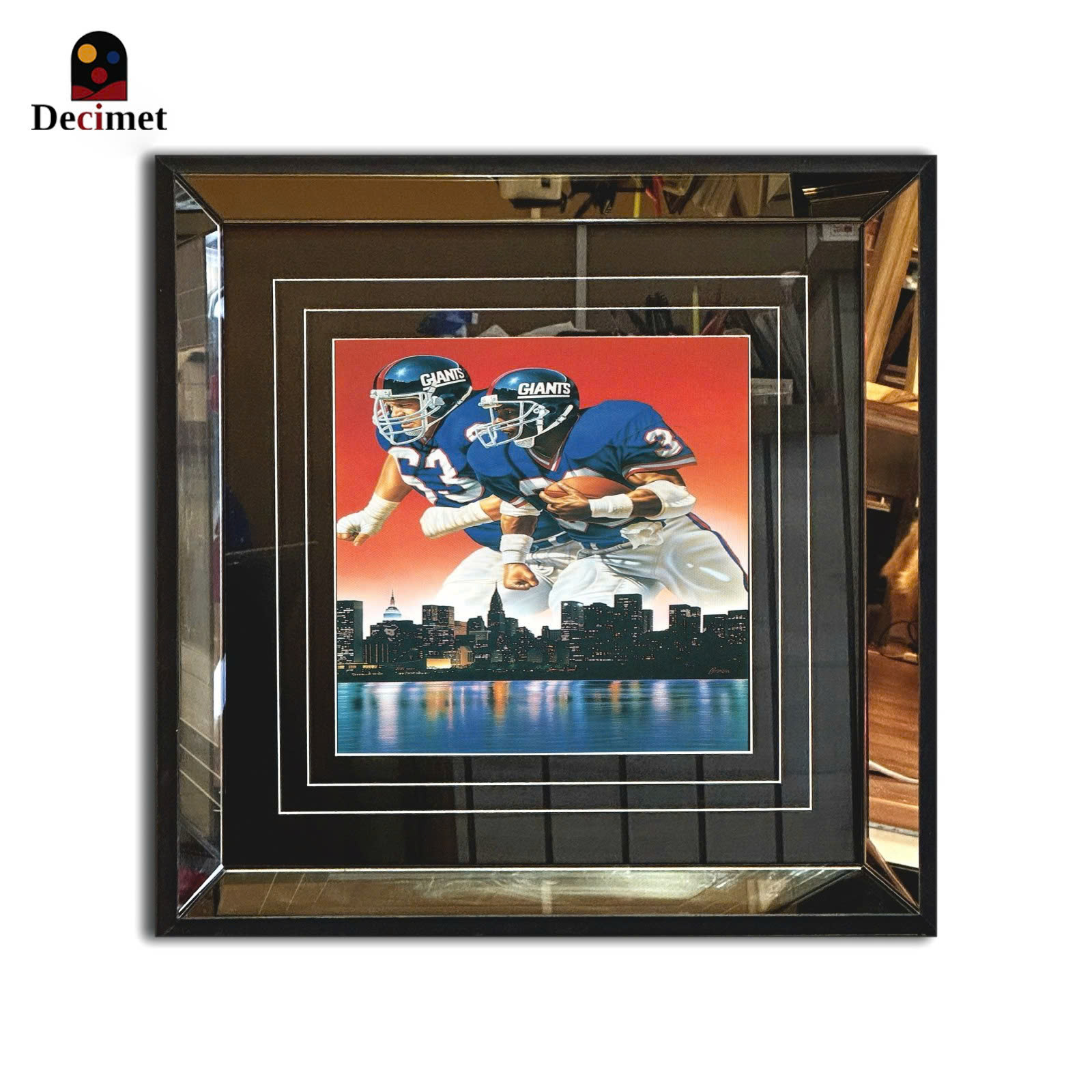 Vintage Football Tea Mirror Frame Painting