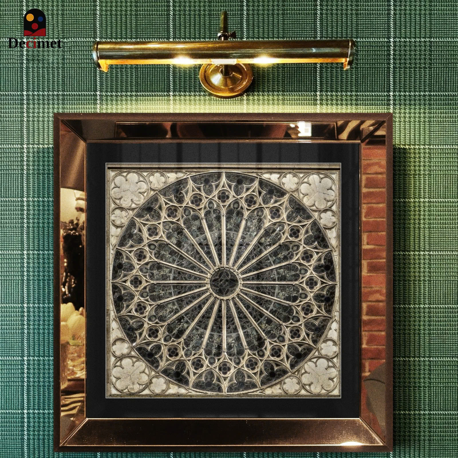 Gothic Rose Window Mirror Frame Painting