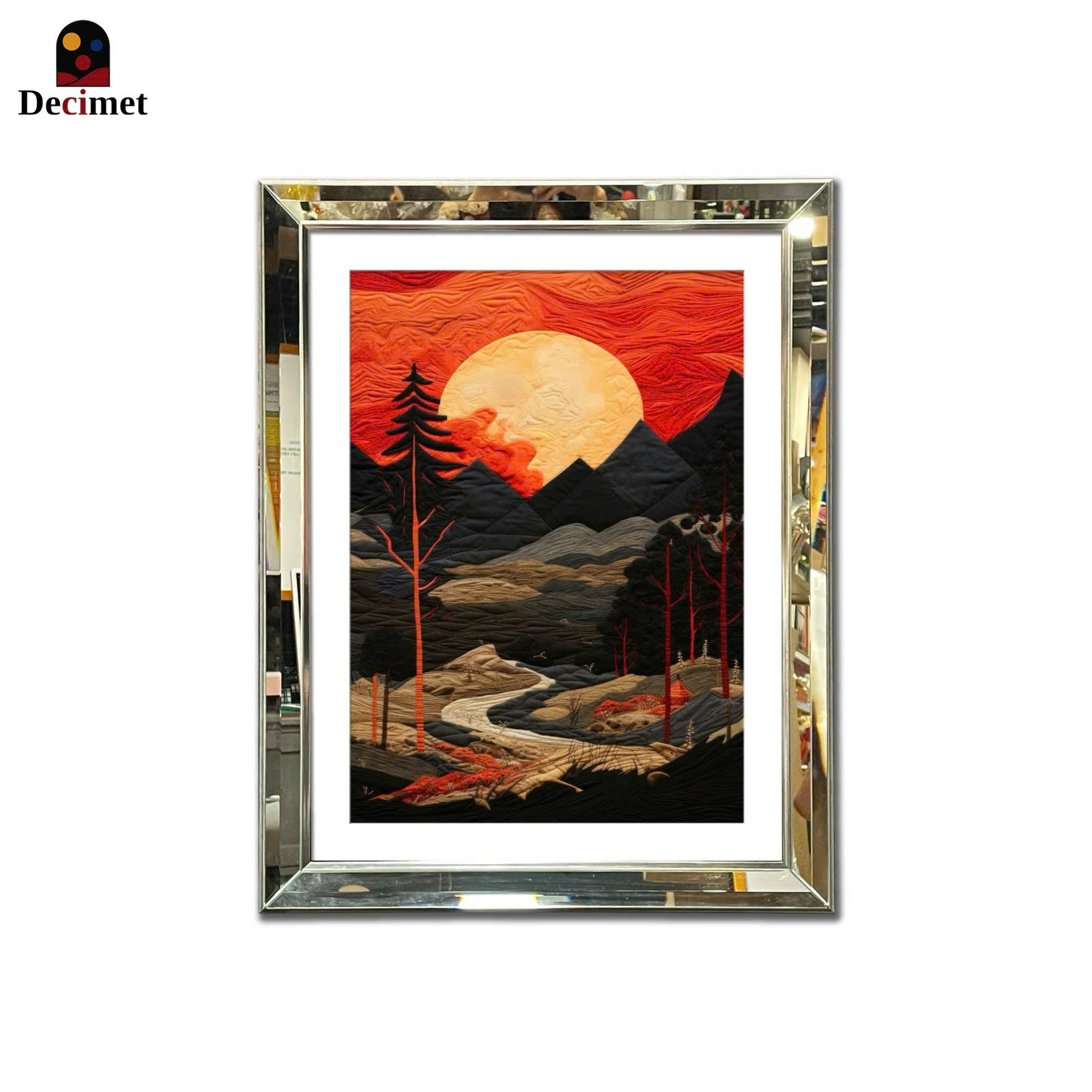Peak Beveled Mirror Frame Painting with Chives