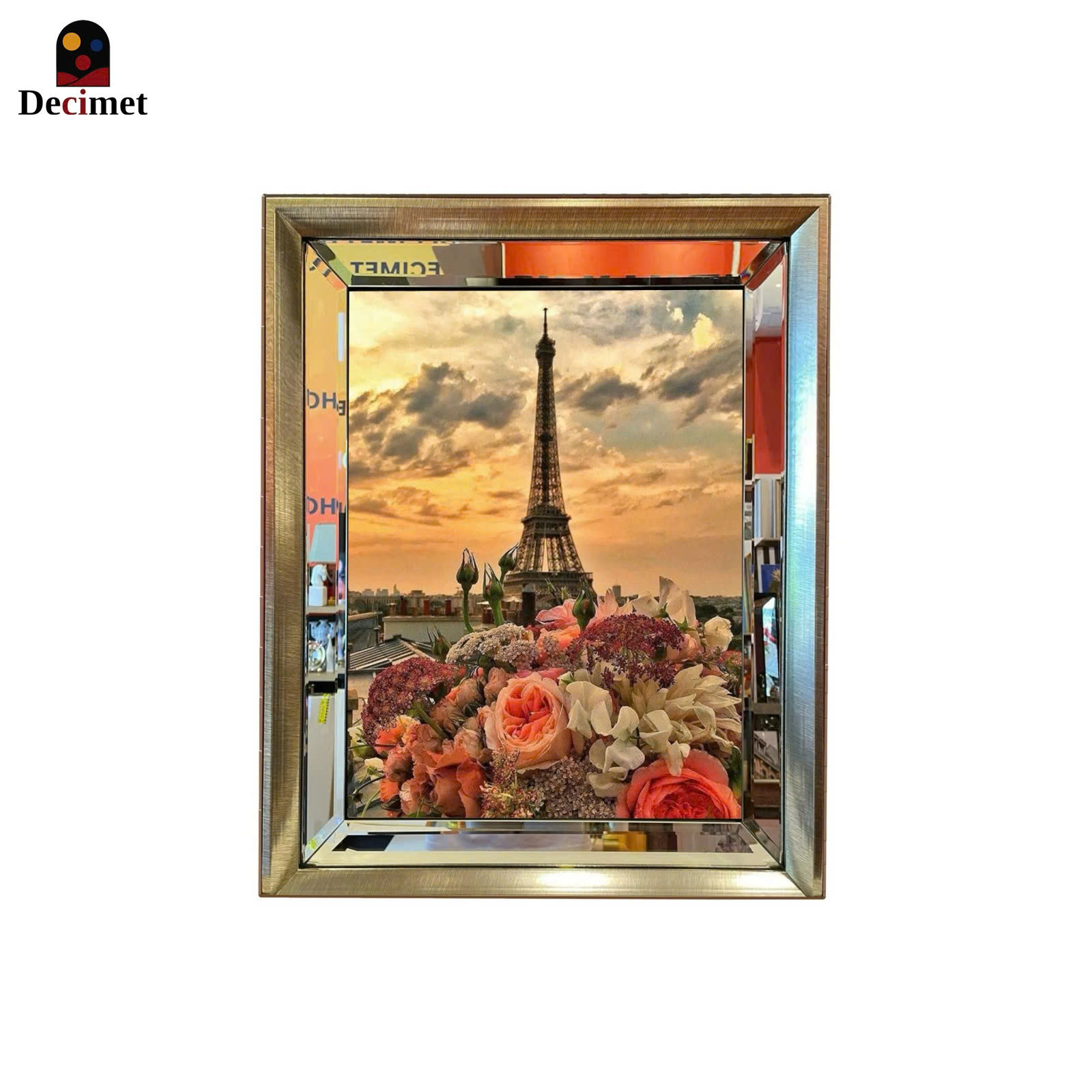Silver Mirror Frame Painting 1 Composite Border Eiffel Tower