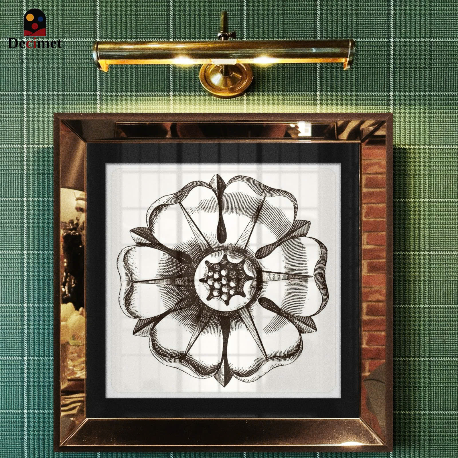 Floral Smithing Mirror Frame Painting