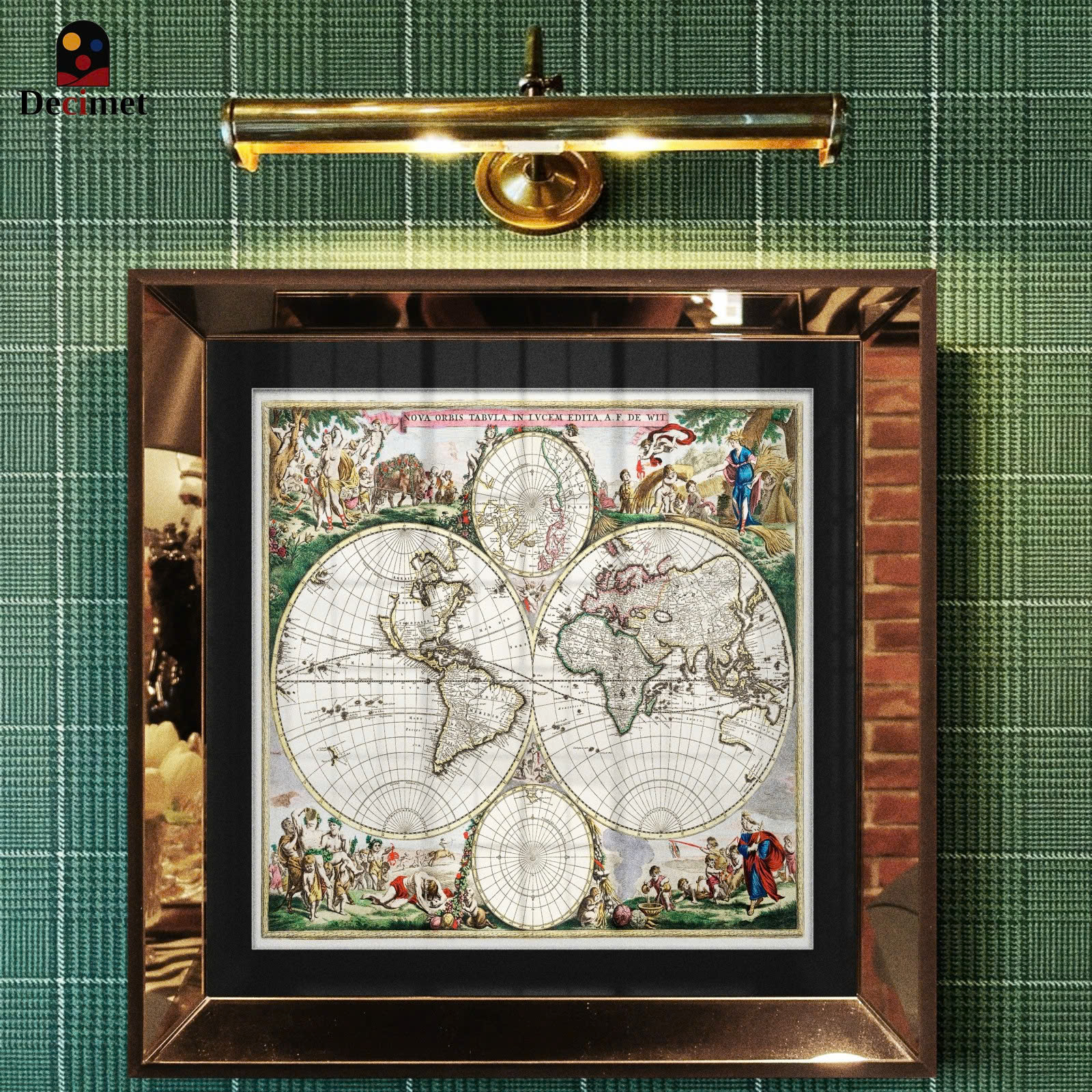 Orbis Map Mirror Frame Painting