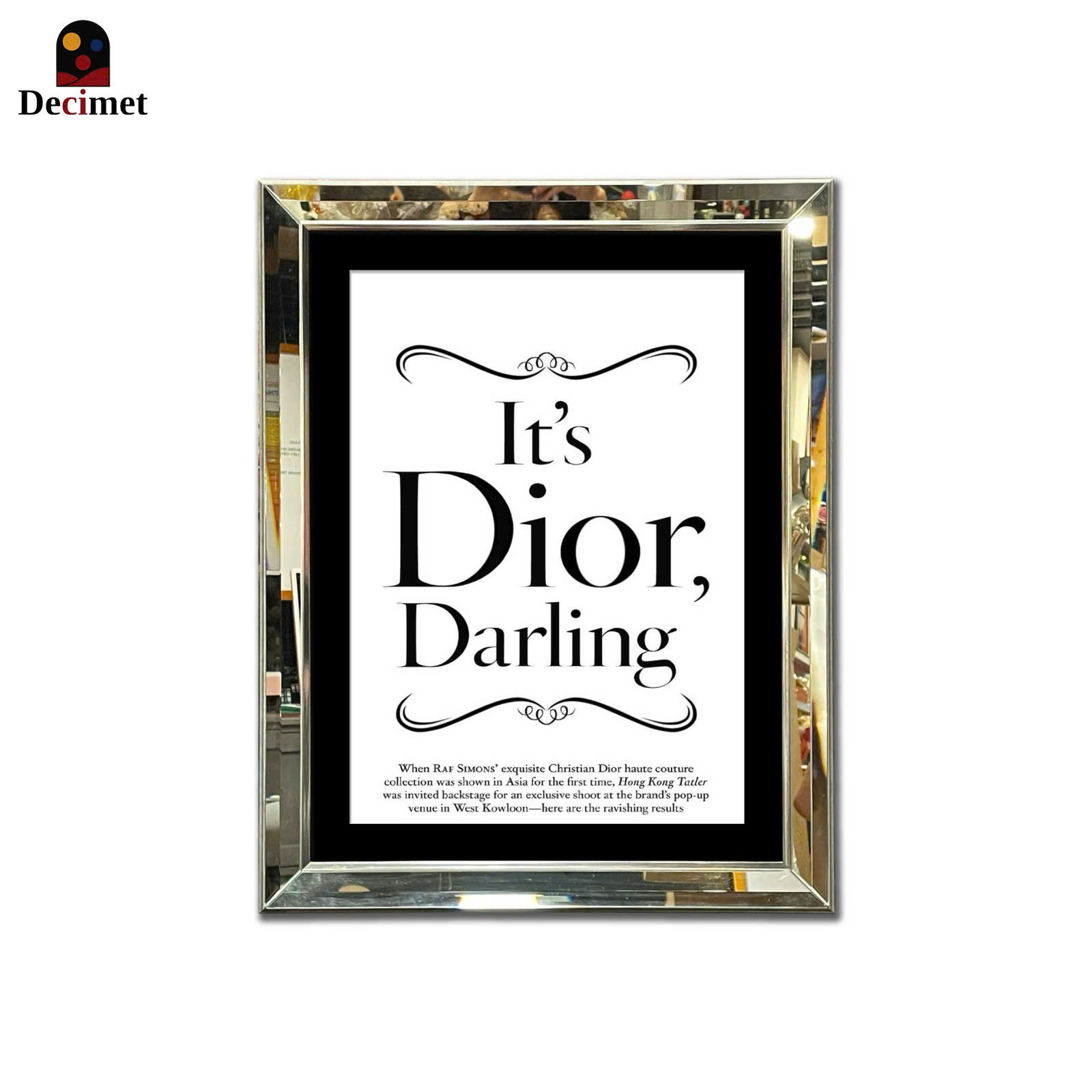 It's Dior Darling Beveled Mirror Frame Painting