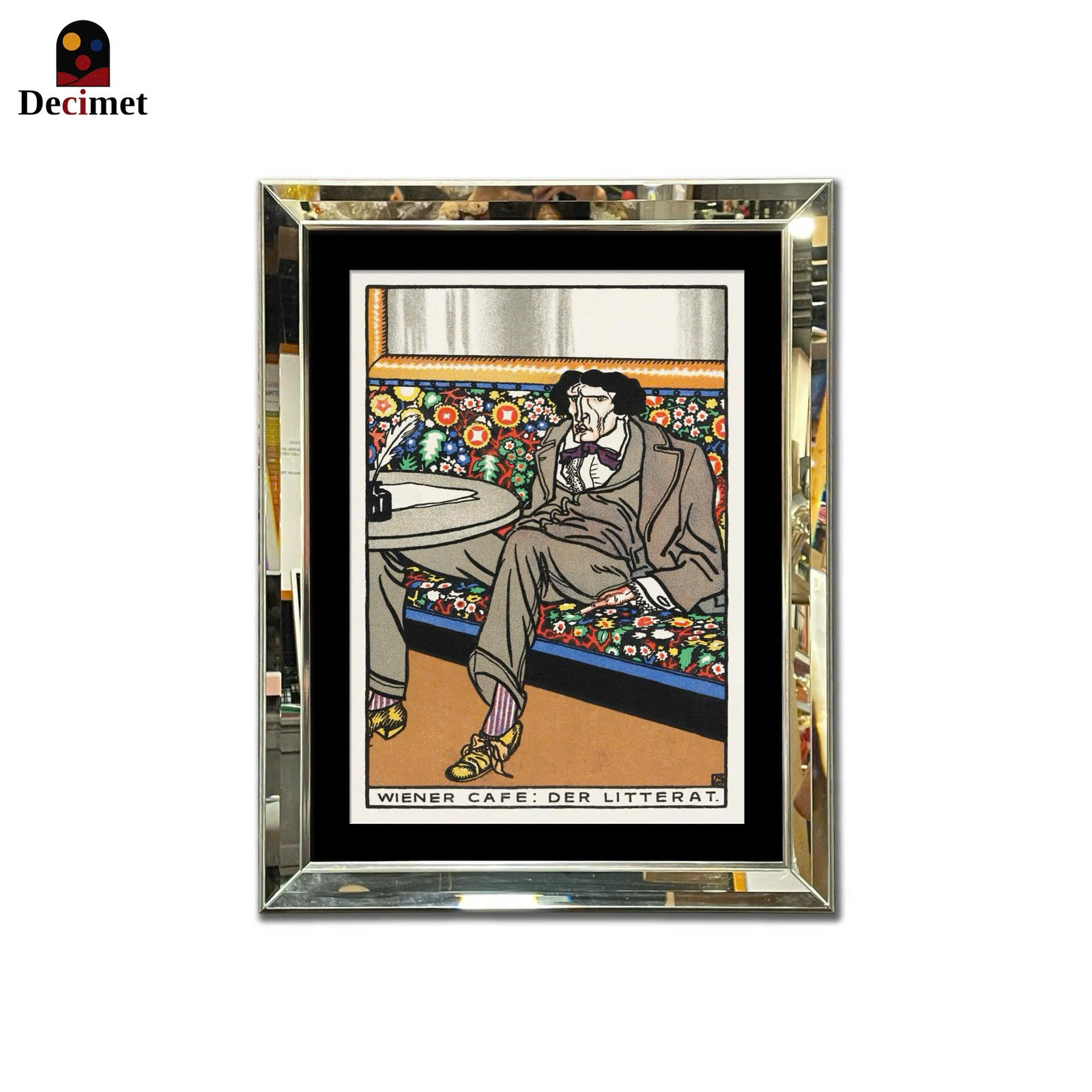 Moriz Jung Beveled Mirror Frame Painting with Chives