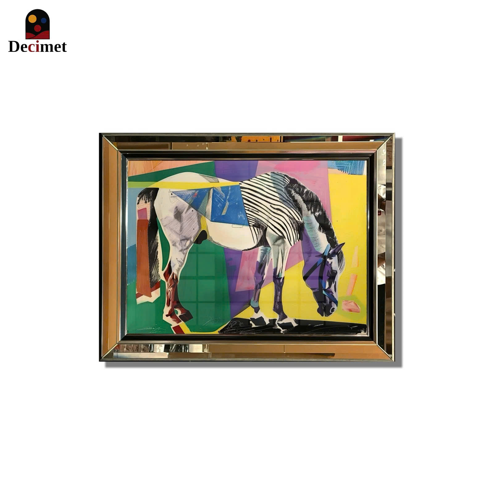Colorful Horse Composite Chive Leaf Frame Painting No.1