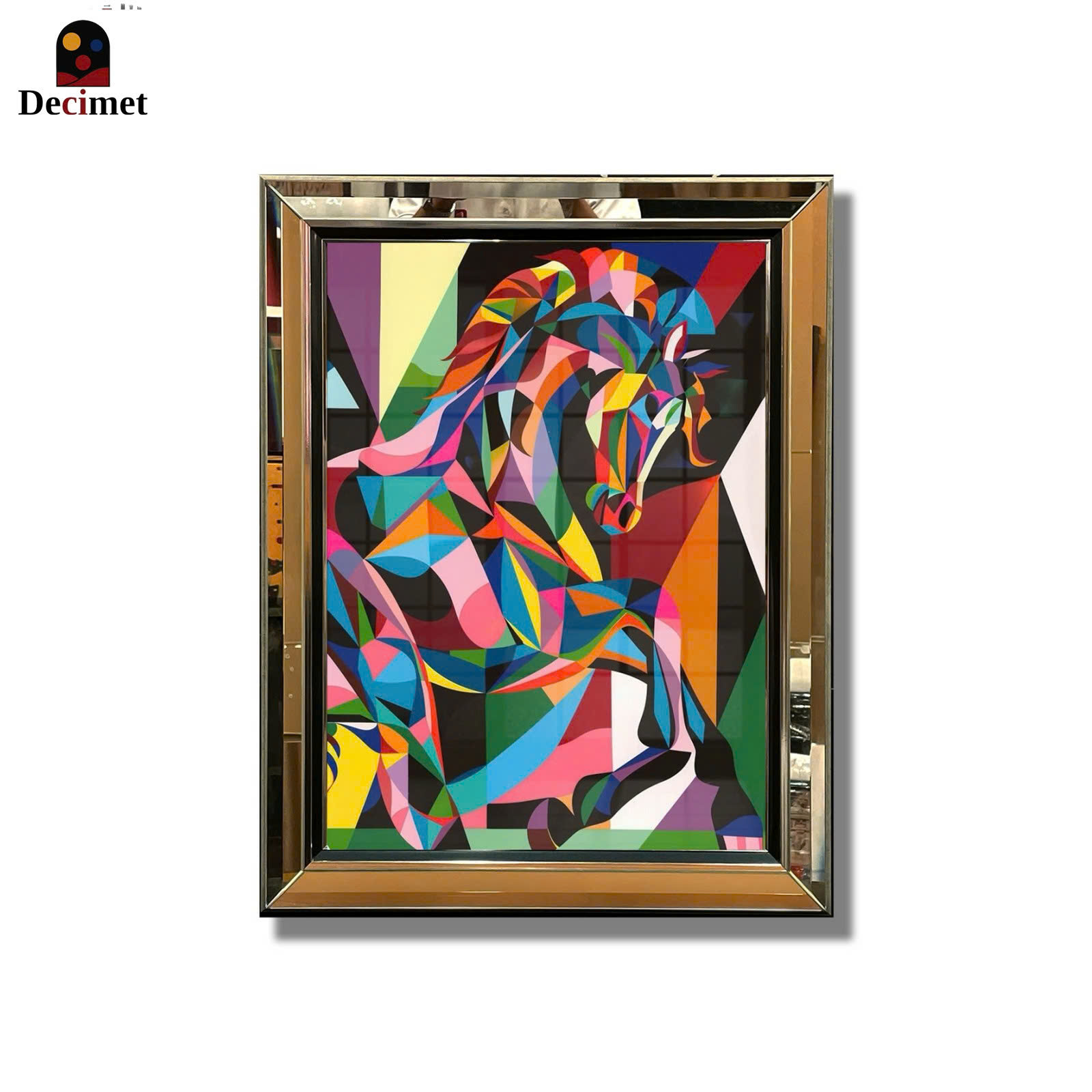 Colorful Horse Composite Chive Leaf Frame Painting