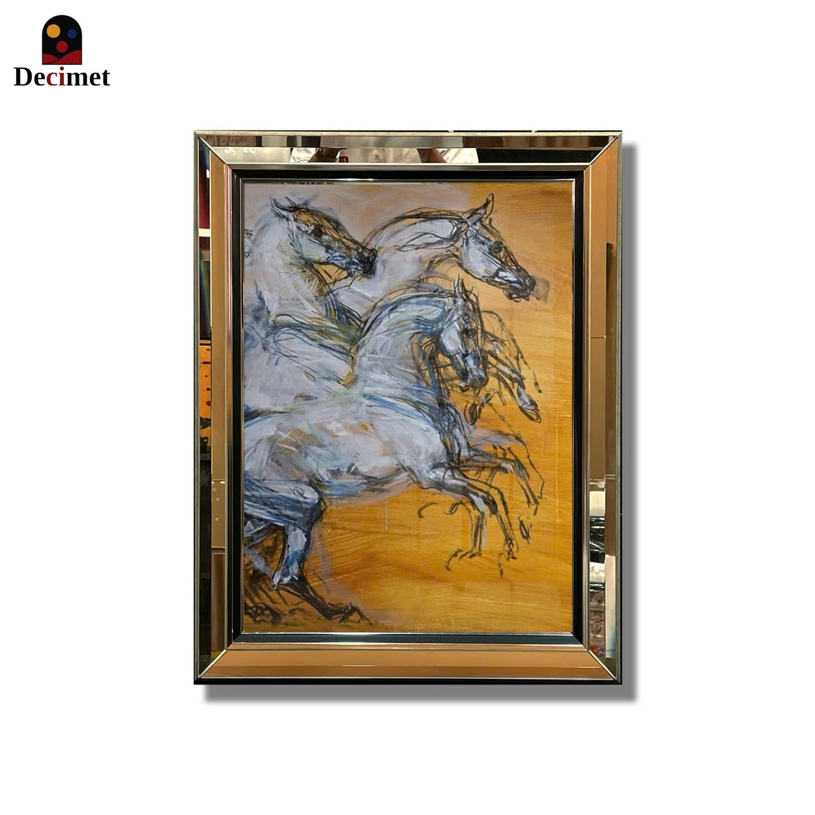Tranh Khung Gương Vát Hẹ Ghép Composite Royal Horse