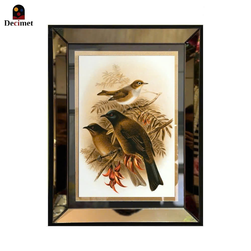 Tranh Khung Gương Trà Birds in Nest 