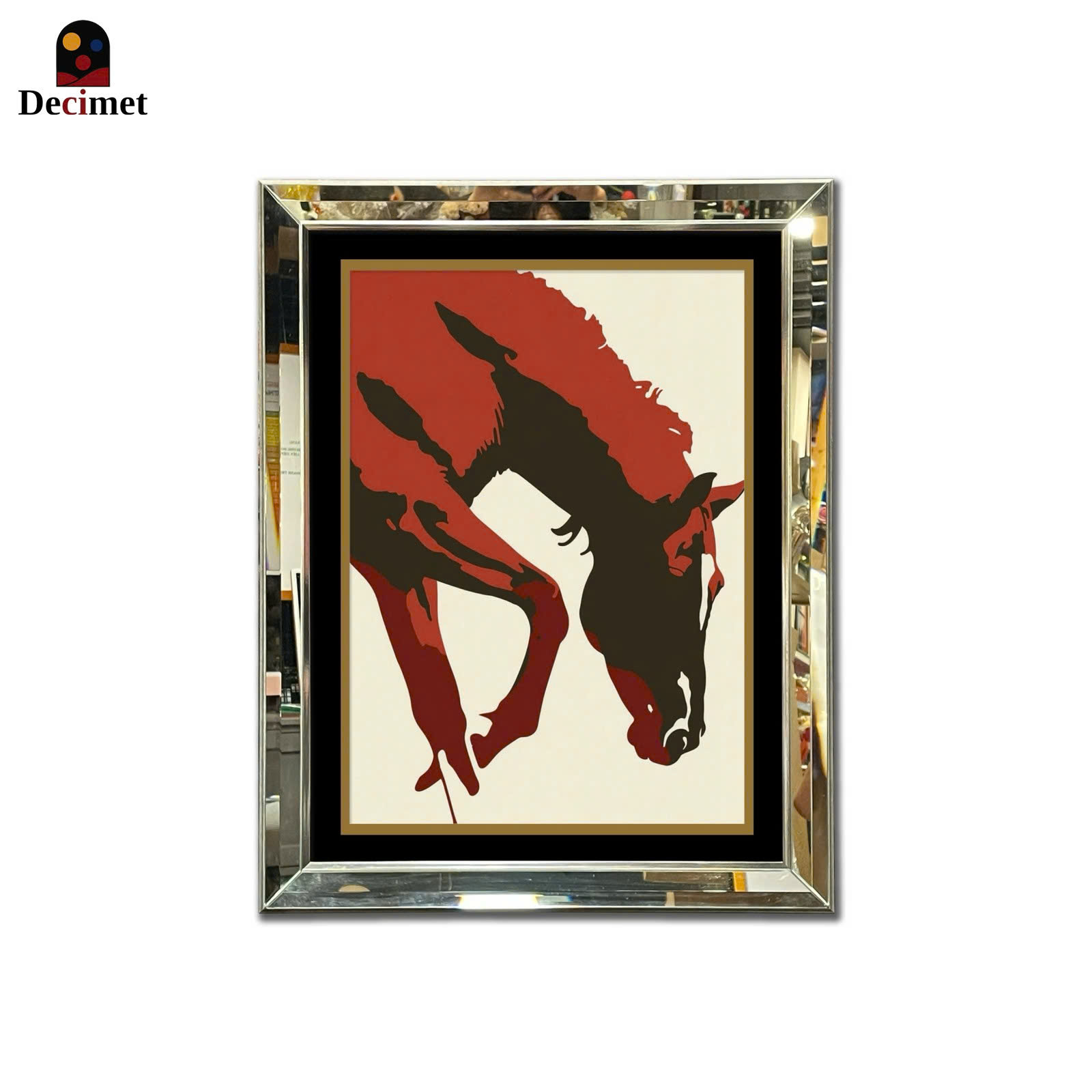 Horse Style Beveled Mirror Frame Painting
