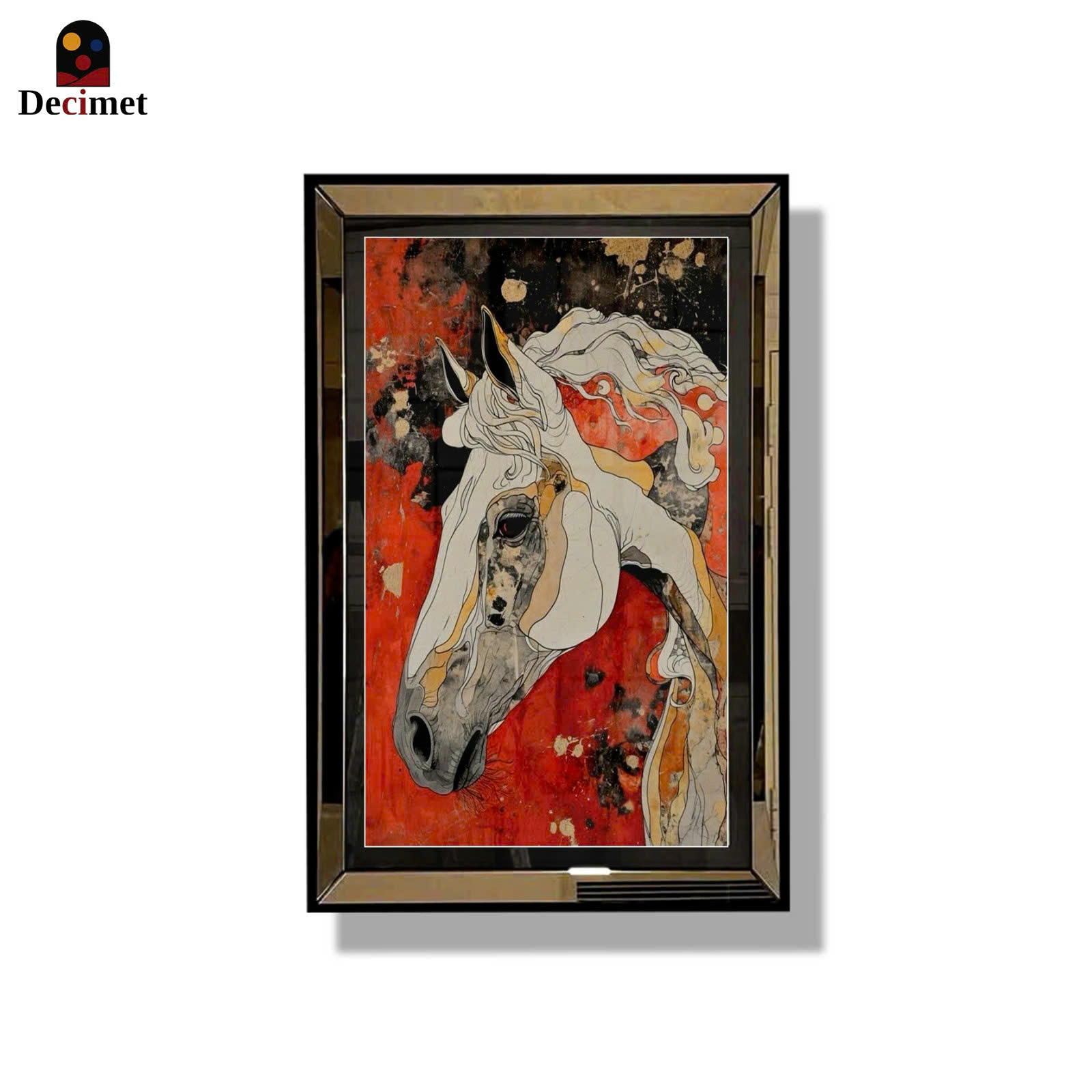 Ersel Horse Tea Mirror Frame Painting