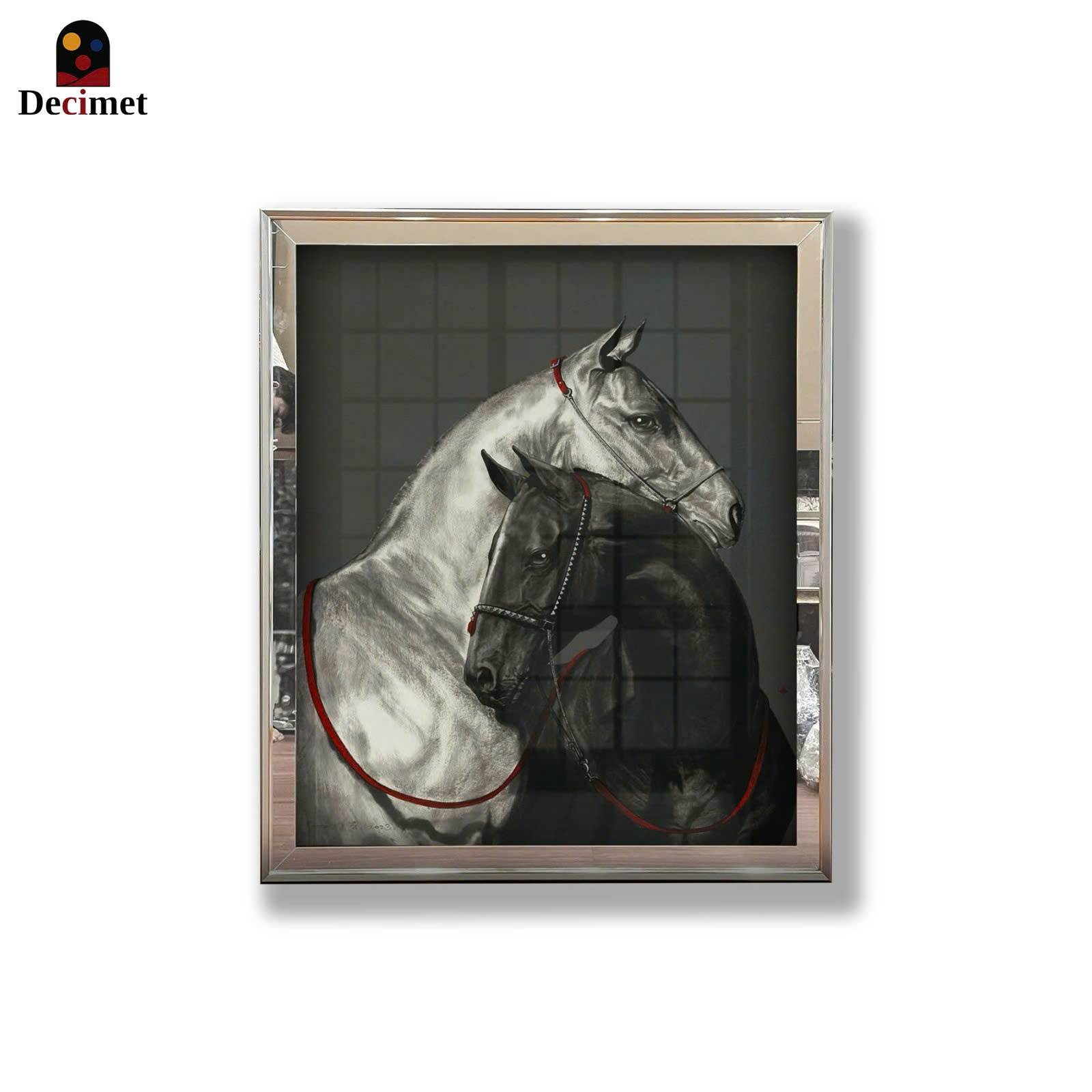 Composite Horse Art Mirror Frame Painting