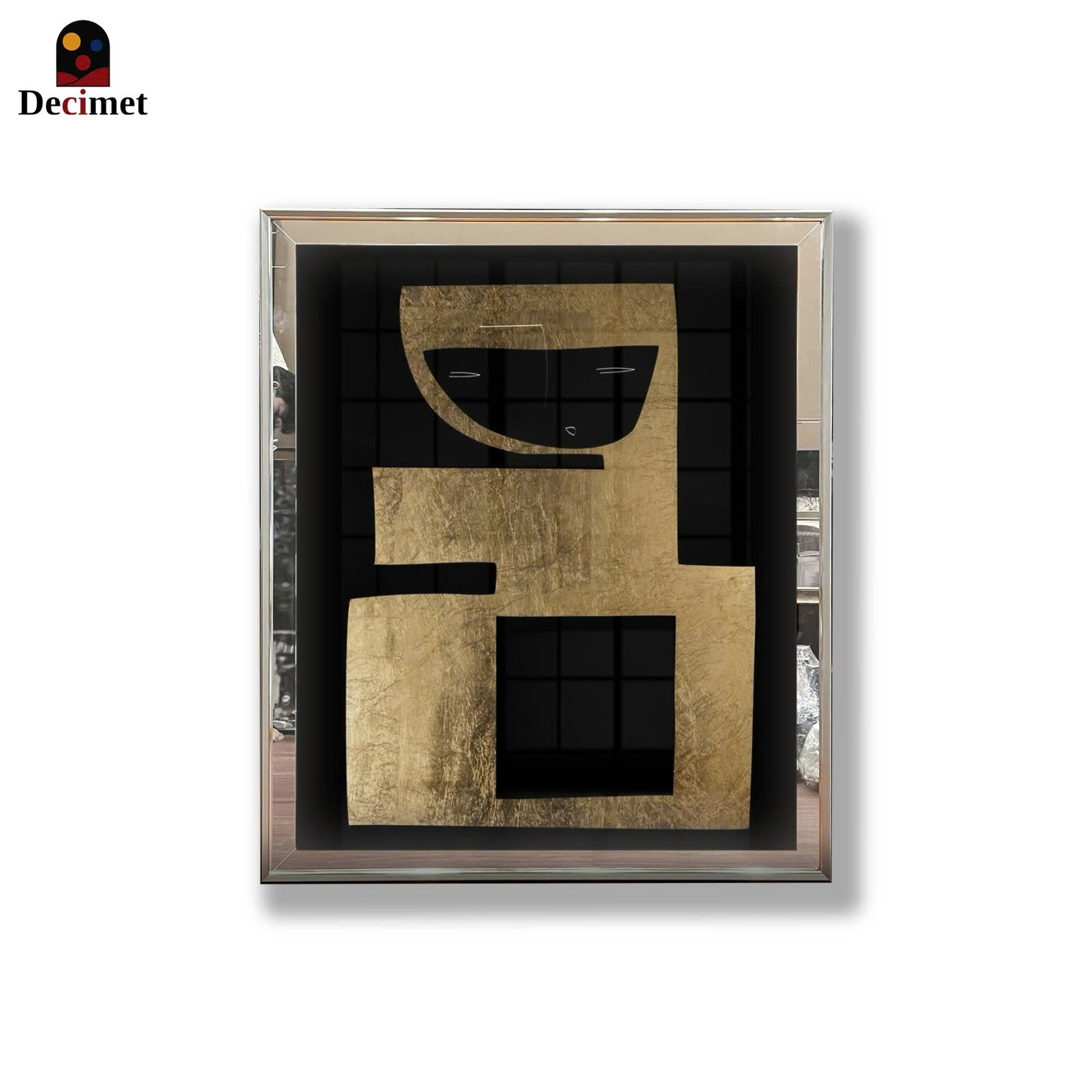Elegant Gold and Black Compound Mirror Frame Painting