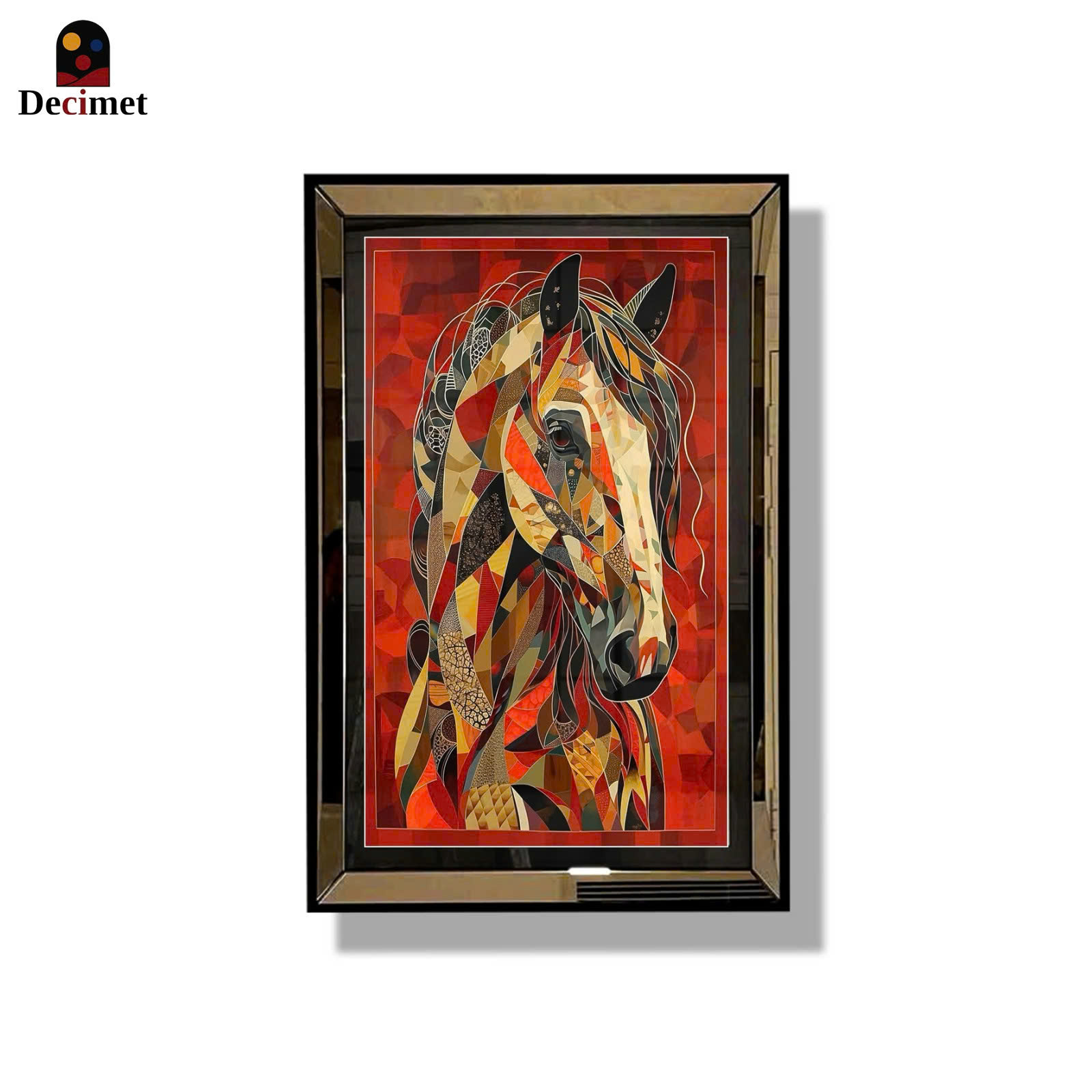 Noble Horses Tea Mirror Frame Painting